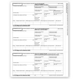 TF5210-3-Up Laser W-2, Employee Copy, Horizontal FormatTF5210