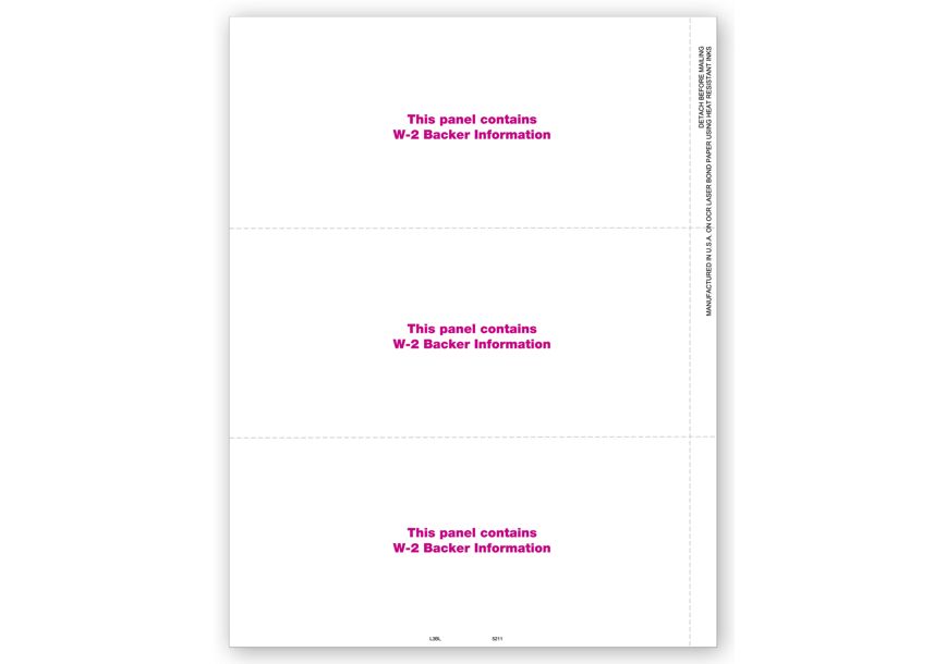 Product image for 3-Up Blank Laser W-2, Horizontal Format, Bulk - Item# TF5211B