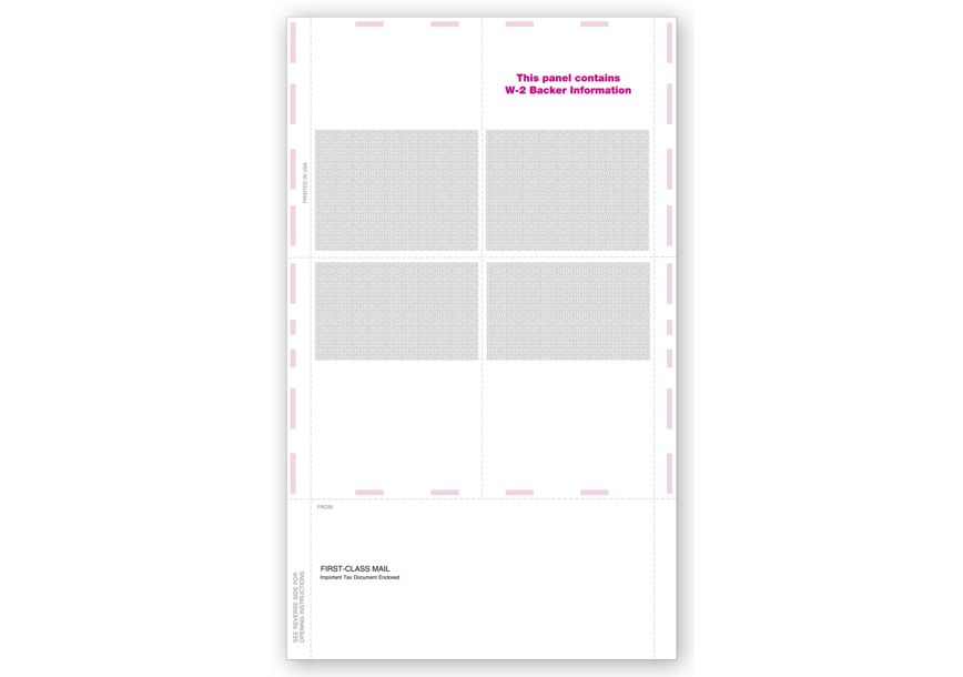 Product image for 14" 4-Up Blank Laser W-2, Pressure Seal - Item# TF5225