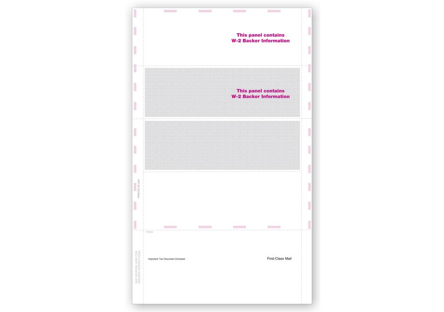 Product image for 14" 4-Up Blank Laser W-2, Horizontal, Pressure Seal - Item# TF5227