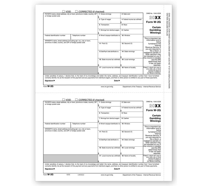 3-Up Blank Laser W-2, Horizontal Format