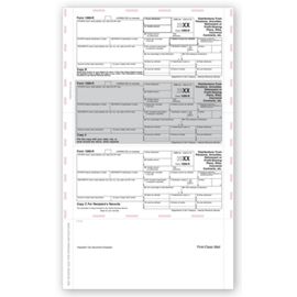 TF5503-14" 3-Up Laser 1099-R, Horizontal Format, Pressure SealTF5503