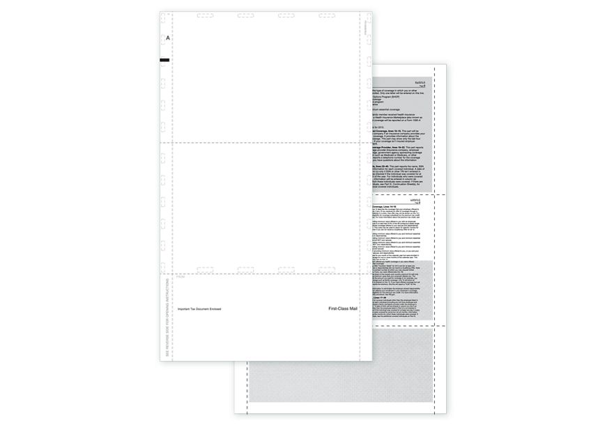 Product image for Pressure Seal Blank ACA Form 1095 w/Backer - Item# TF5508