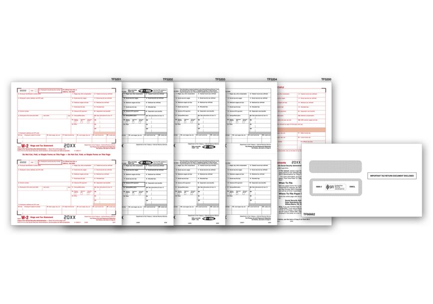 Product image for Laser W-2 Set & Envelope Kit, 6-part - Item# TF5650E