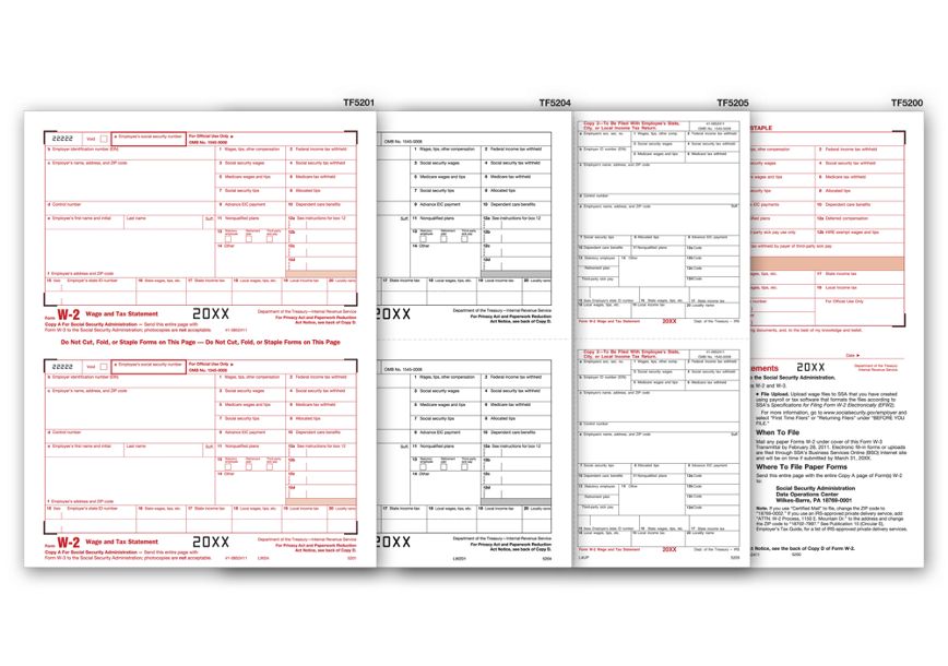 Product image for W2 Laser Printed Set 6part Alternate Package (50 Employees) - Item# TF5846