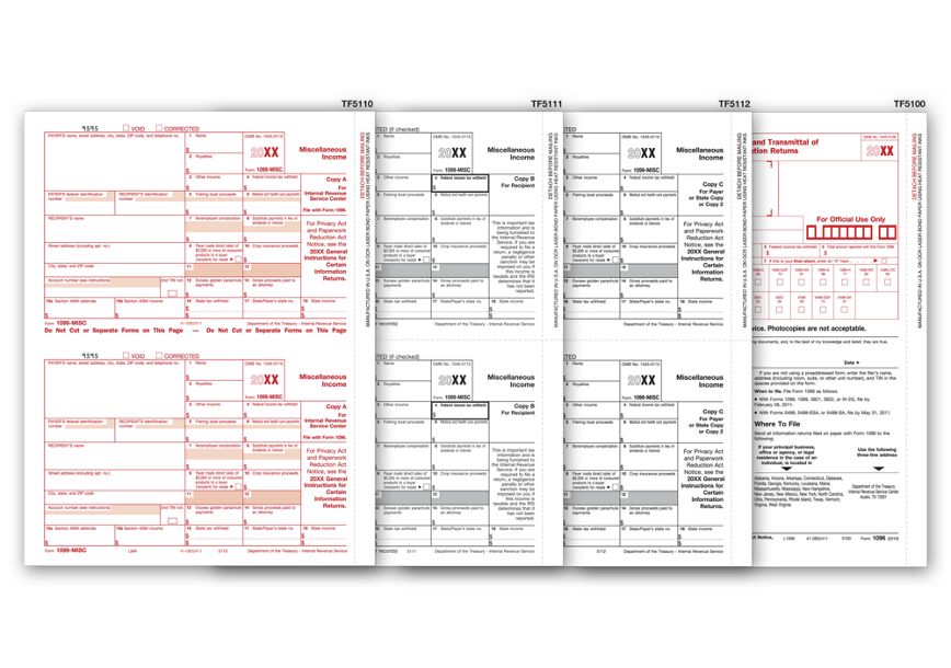 Product image for Laser 1099-MISC Income Set, 4-part - Item# TF6103