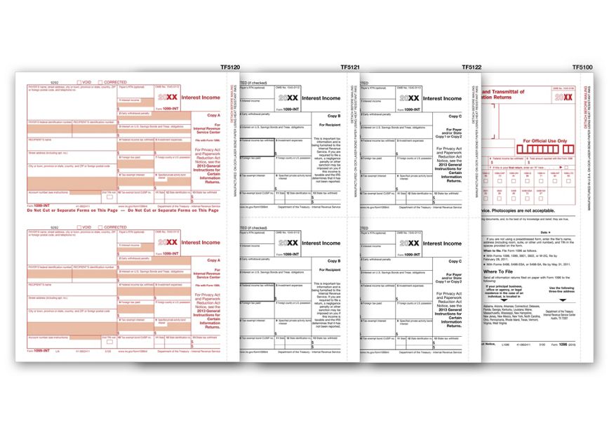 Product image for Laser 1099-INT Income Set, 4-part - Item# TF6106