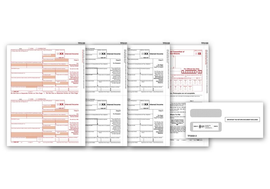 Product image for Laser 1099-INT Income Set & Envelope Kit, 4-part - Item# TF6106E