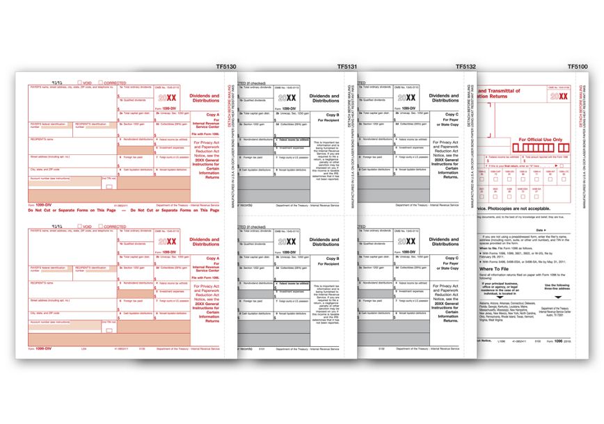 Product image for Laser 1099-DIV Income Set, 4-part - Item# TF6107