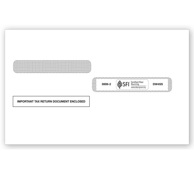 2021 4-Up Box Laser W-2 Double-Window Envelope, Self-Seal | Deluxe.com