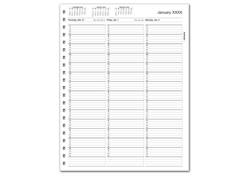 Product image for TimeScan 1 Col Looseleaf Book - 15 Min, 7am-9pm w/extra hr - Item# TIME10