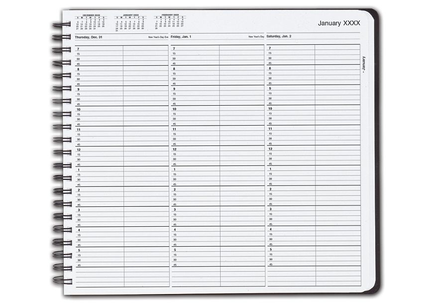 Appointment Books TimeScan 2 Col 15 Min Wirebound Appointment