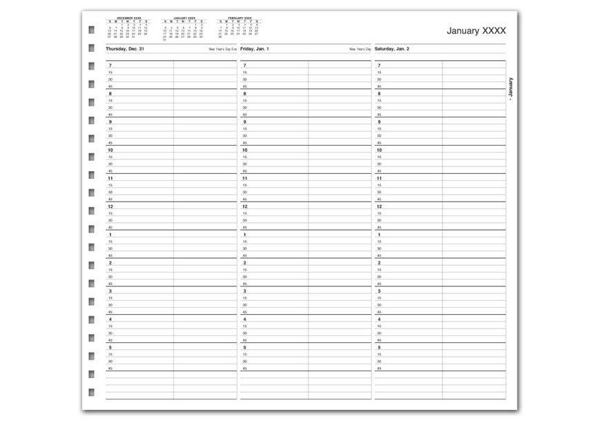 Product image for TimeScan 2 Col Looseleaf Book - 15 Min, 7am-6pm w/extra hr - Item# TIME26