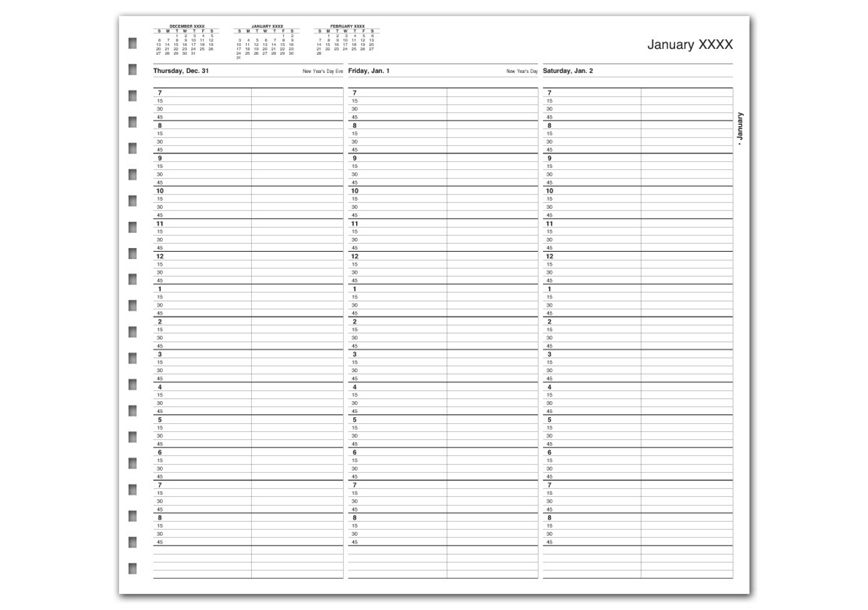 Product image for TimeScan 2 Col Looseleaf Book - 15 Min, 7am-9pm w/extra hr - Item# TIME30