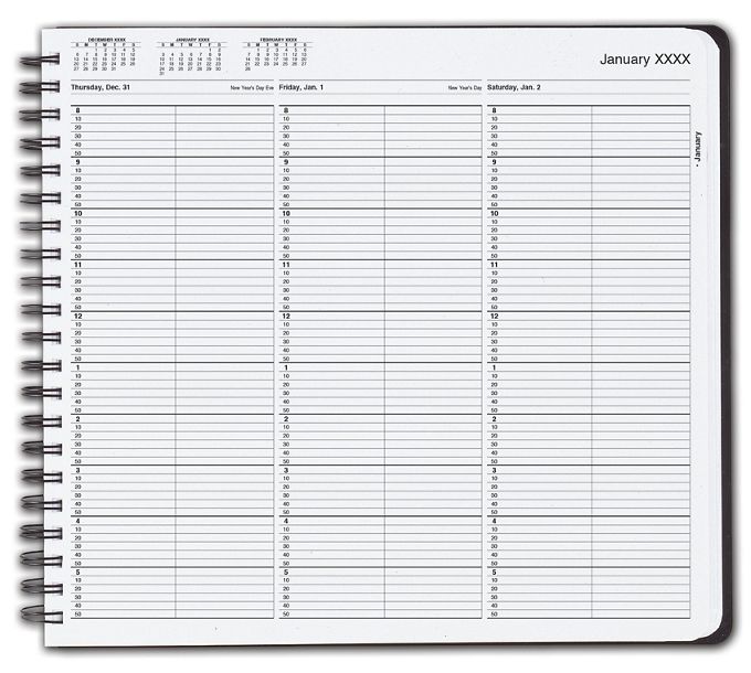 Appointment Books TimeScan 2 Col 10 Min Wirebound Appointment Book