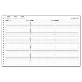 TIME46-TimeScan 3 Col Looseleaf Book - 15 Min, 7am-6pm w/extra hrTIME46