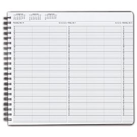 TIME49-TimeScan 3 Col Wirebound Book - 15 Min, 7am-9pm w/extra hrTIME49