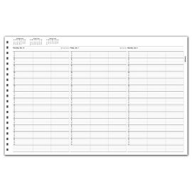 TIME50-TimeScan 3 Col Looseleaf Book - 15 Min, 7am-9pm w/extra hrTIME50
