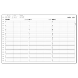 TIME52-TimeScan 3 Col Looseleaf Book - 15 Min, 8am-6pmTIME52