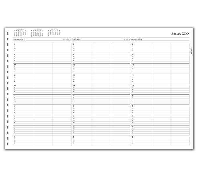 Appointment Books TimeScan 3 Col 15 Min Looseleaf Appointment Book