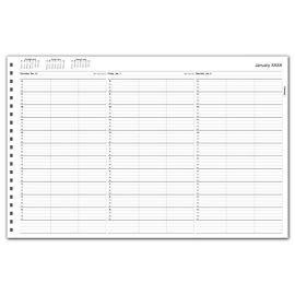 TIME56-TimeScan 3 Col Looseleaf Book - 15 Min, 8am-7pm w/extra hrTIME56