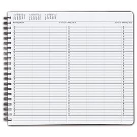 TIME59-TimeScan 3 Col Wirebound Book - 15 Min, 8am-10pm w/extra hrTIME59