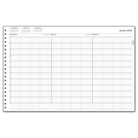 TIME64-TimeScan 4 Col Looseleaf Book - 15 Min, 7am-6pm w/extra hrTIME64