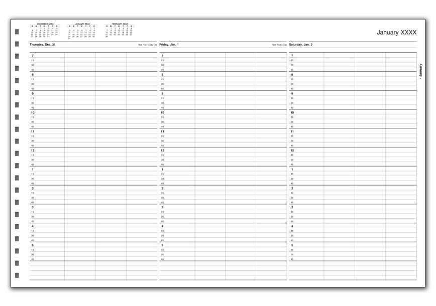 TimeScan 4 Col 15 Min Looseleaf Appointment Book TIME64