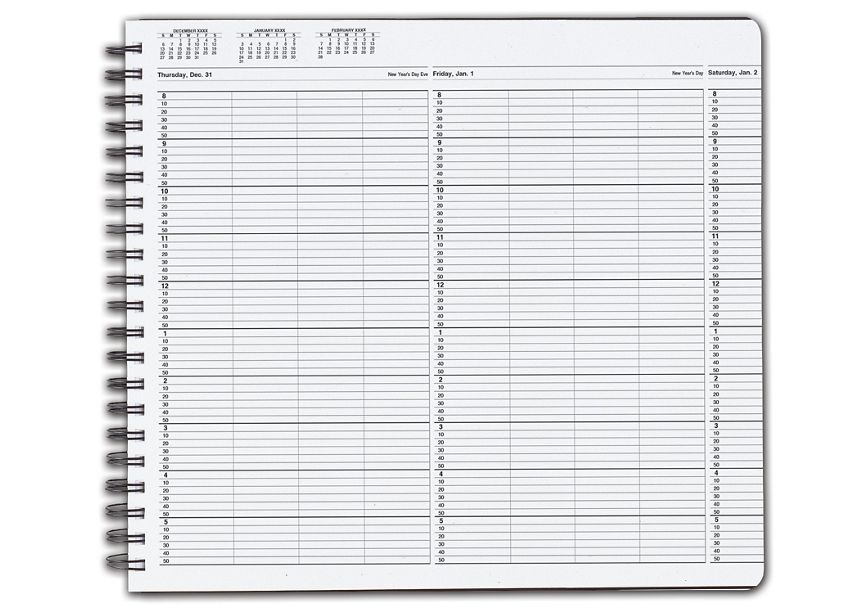Product image for TimeScan 4 Col Wirebound Book - 10 Min, 8am-6pm - Item# TIME65