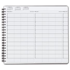 TIME67-TimeScan 4 Col Wirebound Book - 15 Min, 8am-7pm w/extra hrTIME67