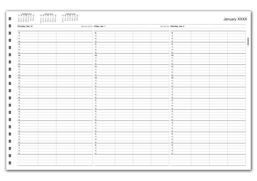 Product image for TimeScan 4 Col Looseleaf Book - 15 Min, 8am-7pm w/extra hr - Item# TIME68
