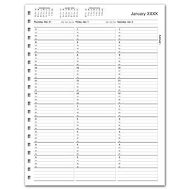 TIME6-TimeScan 1 Col Looseleaf Book - 15 Min, 7am-6pm w/extra hrTIME6