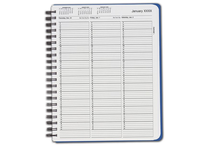 Product image for TimeScan 1 Col Wirebound Book - 15 Min, 7am-9pm w/extra hr - Item# TIME9
