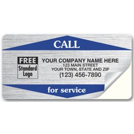 WSV1S-Call For Service Weather-Resistant Labels, SilverWSV1S