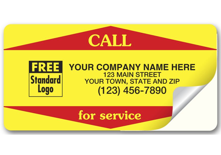 Product image for Call For Service Weather-Resistant Labels, Yellow - Item# WSV2