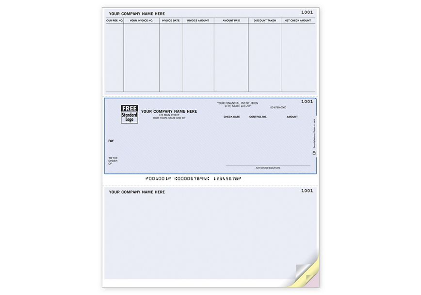 Product image for Accounts Payable Laser Middle Checks, Solomon Compatible - Item# ZLM205