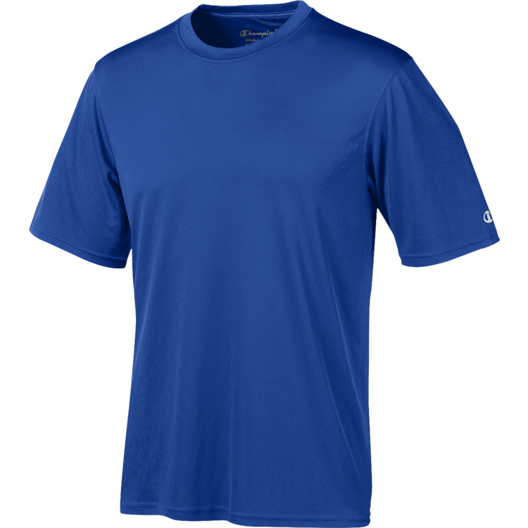 Champion Mens Tee T-Shirt Block Logo Sleeve Double Dry Short Sleeve Modern Fit 