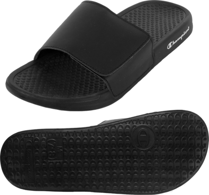 black champion flip flops