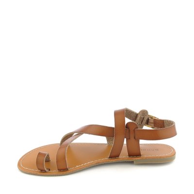 Bamboo Warner-14 chestnut flat slingback strappy sandal