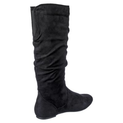 black flat calf boots