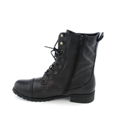 Refresh Gaga Women's Black Low Heel Combat Boot | Shiekh Shoes