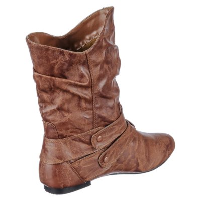 Women's Tan Leather Pocket Boot Vickie-16 | Shiekh Shoes