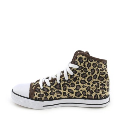 Animal Cheetah Simple Women's Brown Casual Lace Up Sneaker | Shiekh Shoes