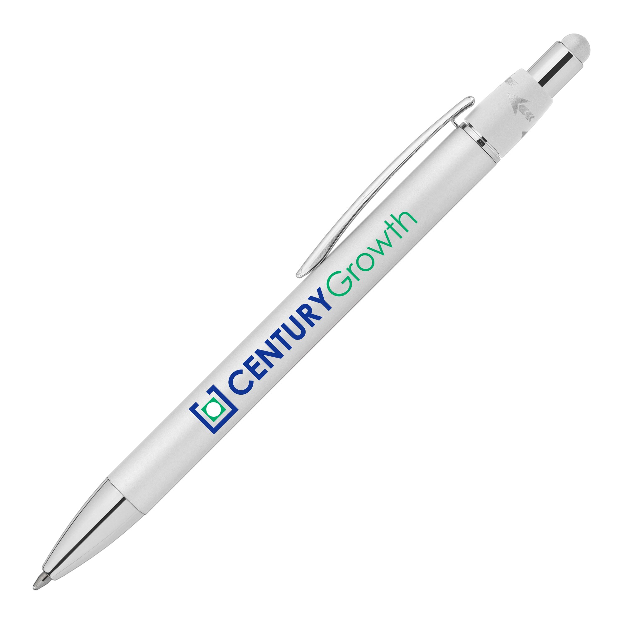 Orbit Spinner Chrome Metal Pen w/ Stylus 18