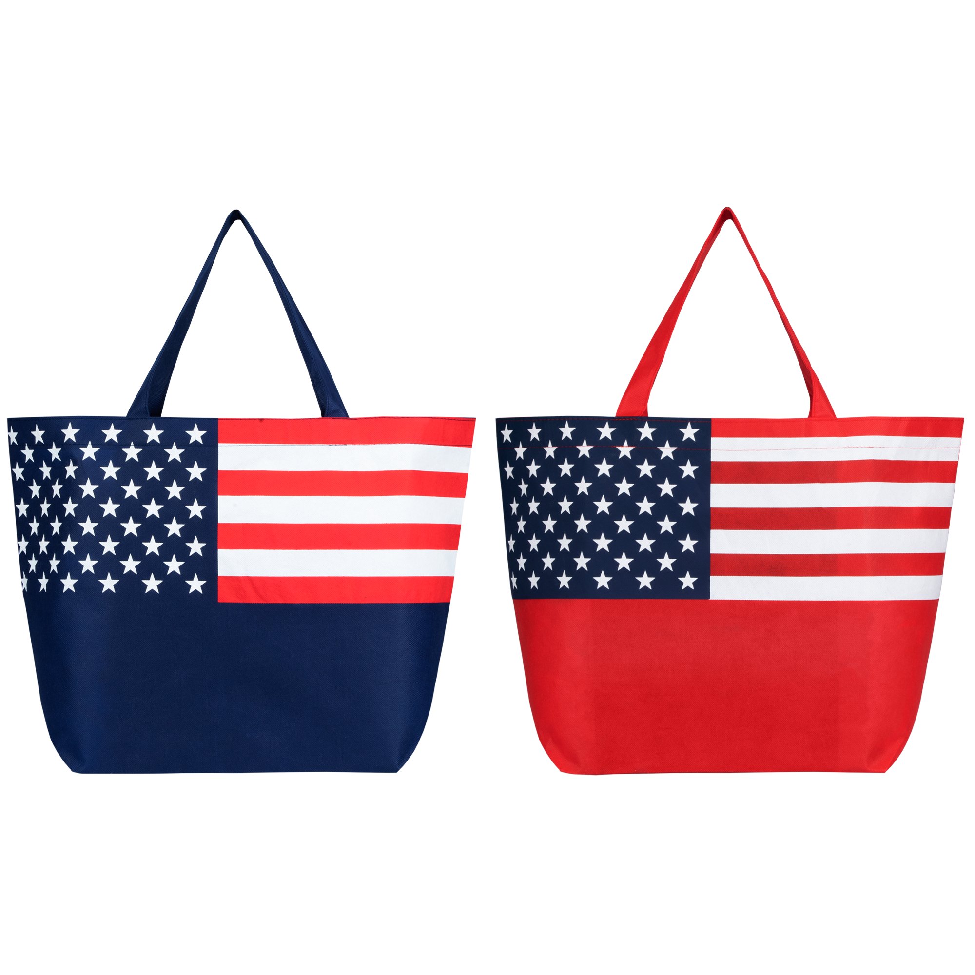 American Flag Non&#45;Woven Tote Bag &#45; Metallic imprint-GoldstarNorthAmerica