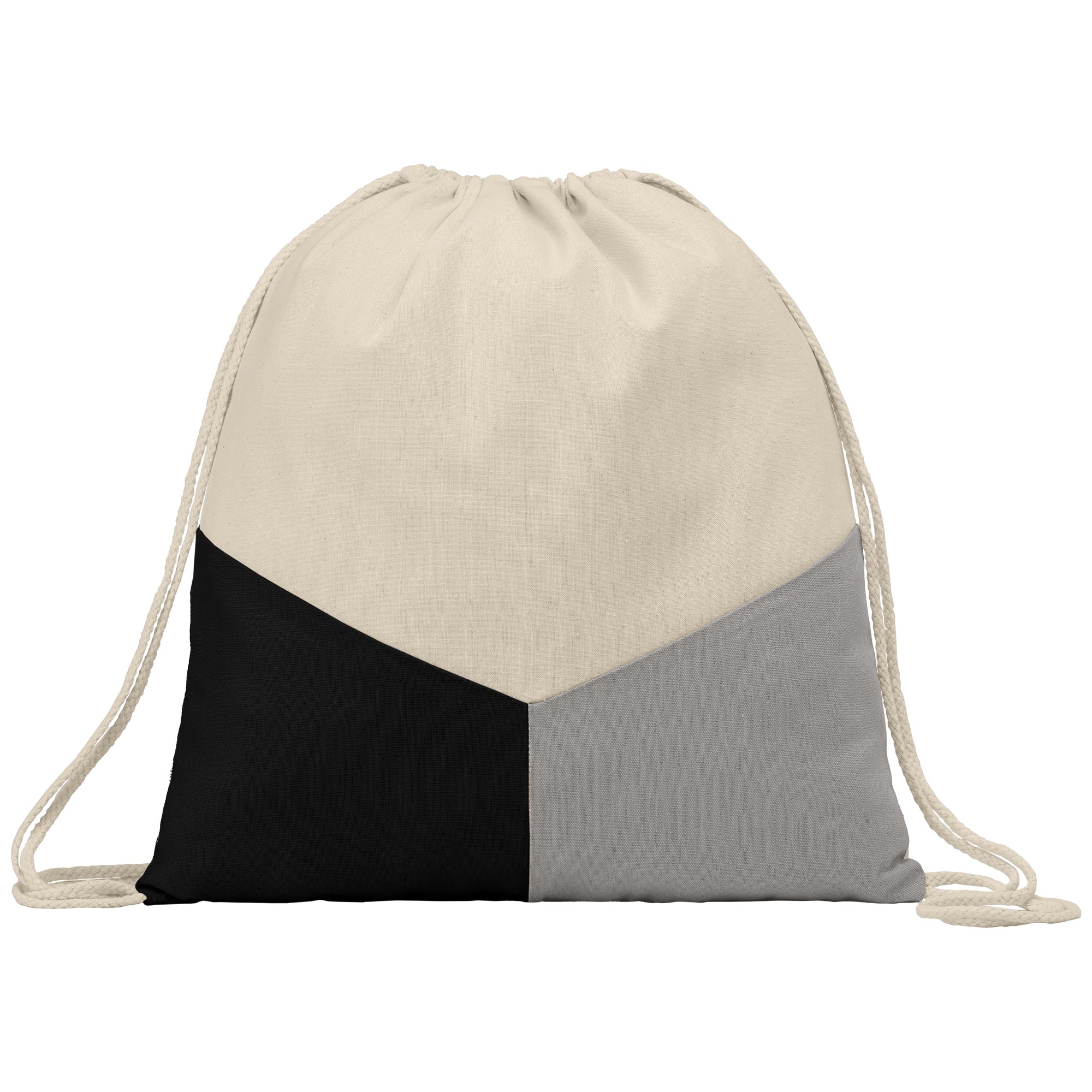 Triad &#45; Multicolor Recycled Cotton  Drawstring Bag-GoldstarNorthAmerica